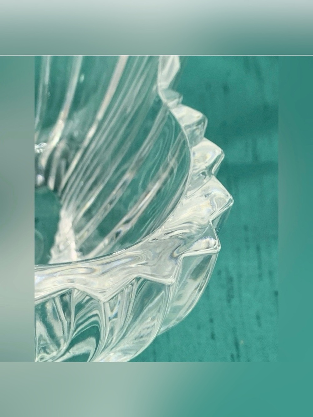 Mikasa Crystal Lydia Fluted Tulip Bowl Clear Glass Scalloped Candy Dish Japan - Picture 5 of 8